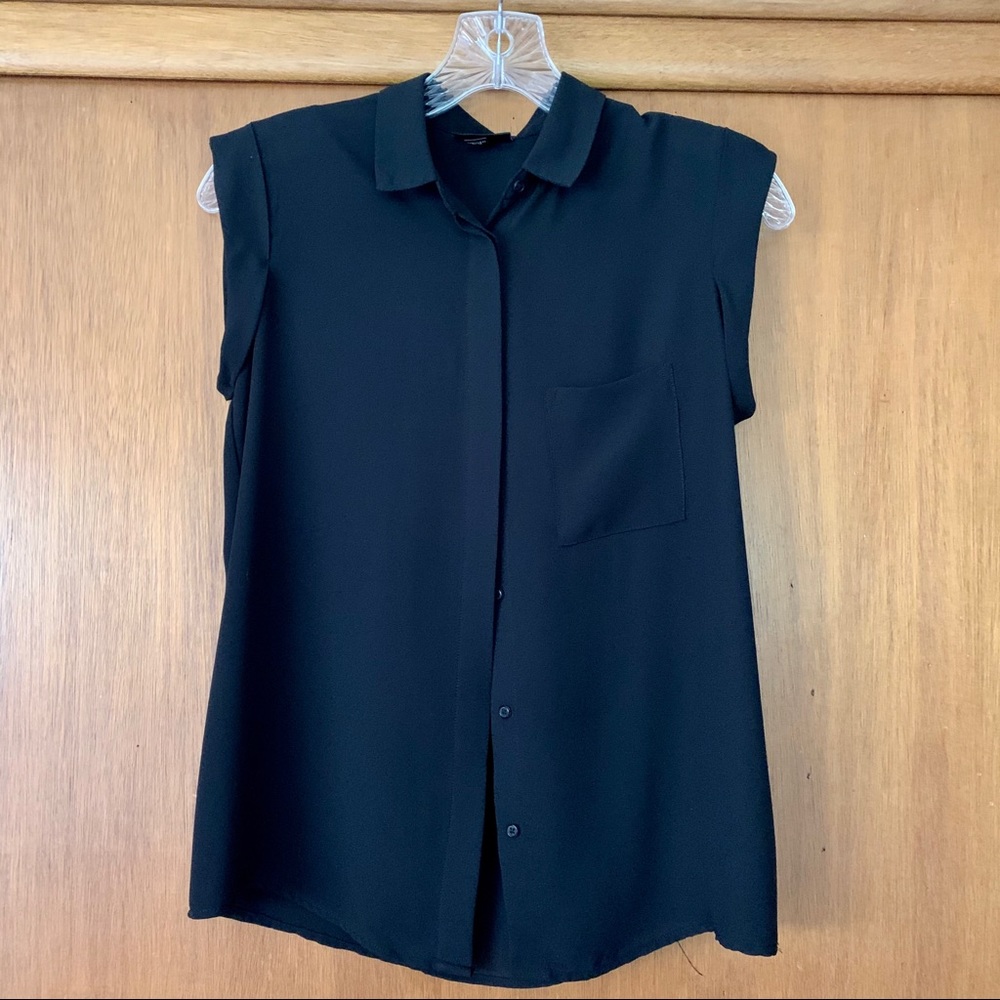 Black cap sleeve blouse